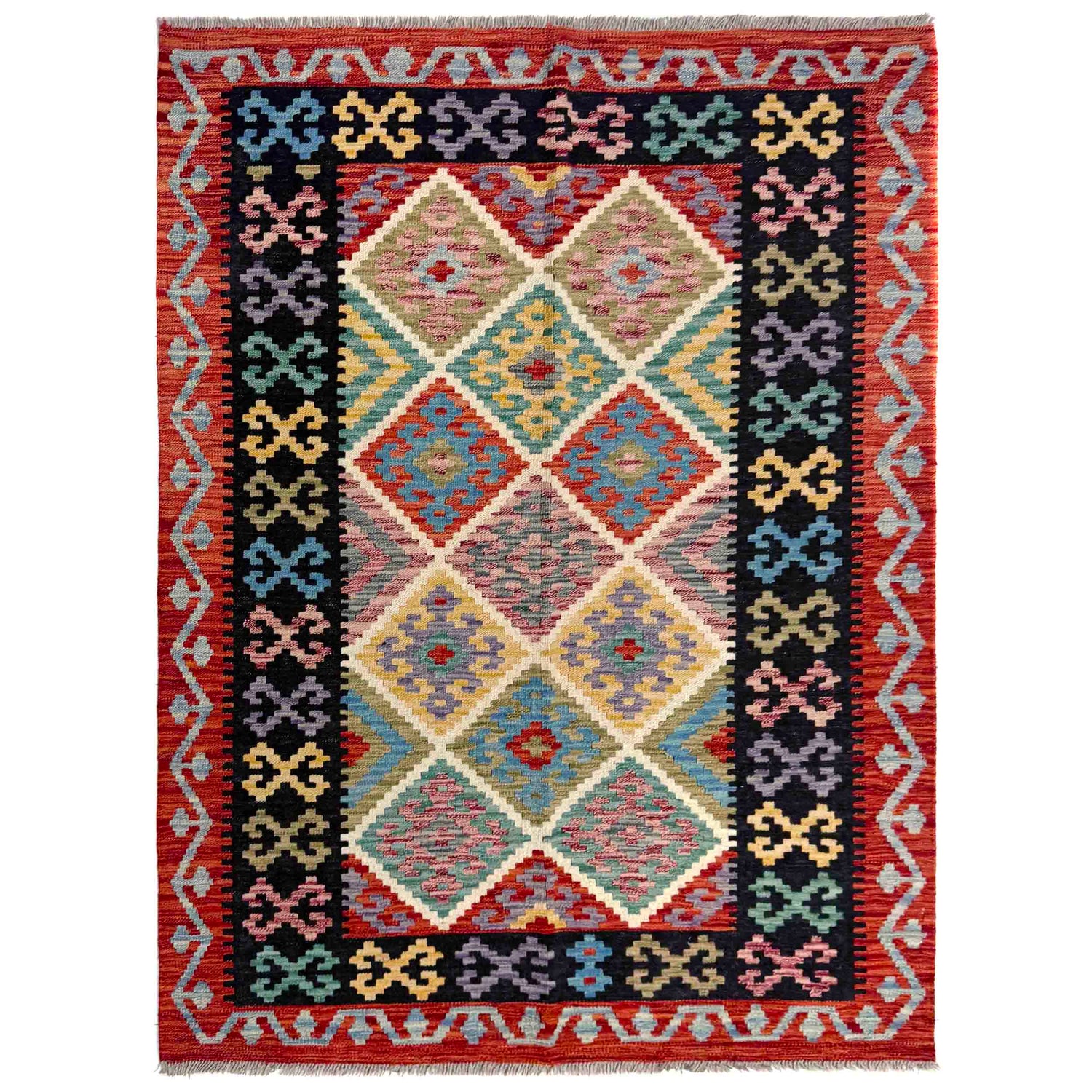 Handmade Vegetable Kelim 4' 2" x 5' 10" (ft) - No. R39884