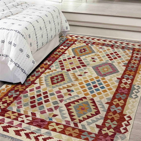 Handmade Vegetable Kilim 4' 2" x 5' 10" (ft) - No. R39886