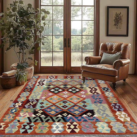 Handmade Vegetable Kilim 4' 4" x 6' 0" (ft) - No. R39887
