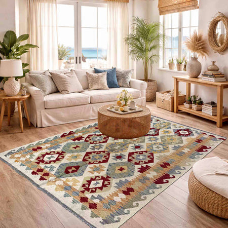 Handmade Vegetable Kilim 4' 2" x 5' 9" (ft) - No. R39888
