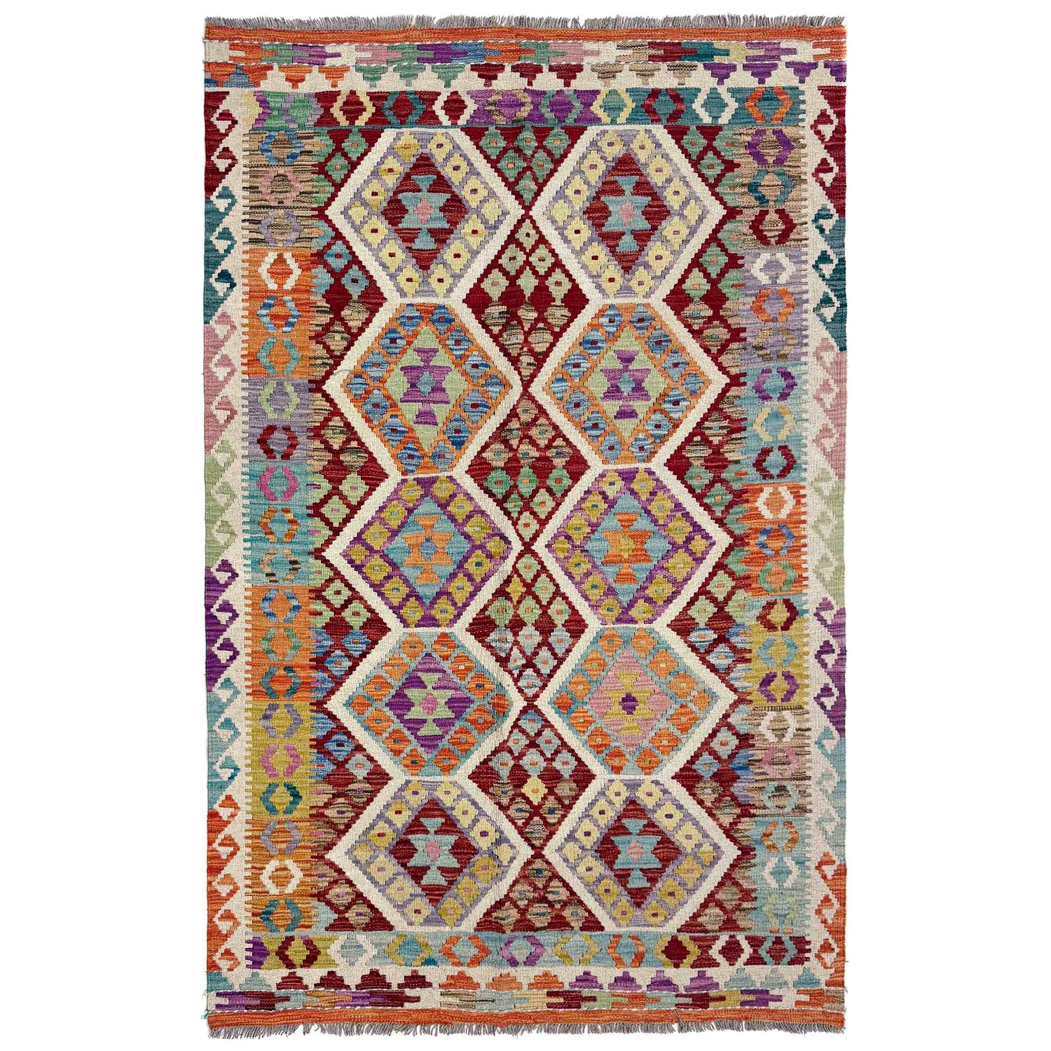 Handmade Vegetable Kelim 4' 4" x 6' 7" (ft) - No. R39891