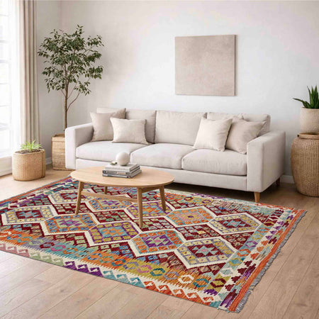 Handmade Vegetable Kelim 4' 4" x 6' 7" (ft) - No. R39891