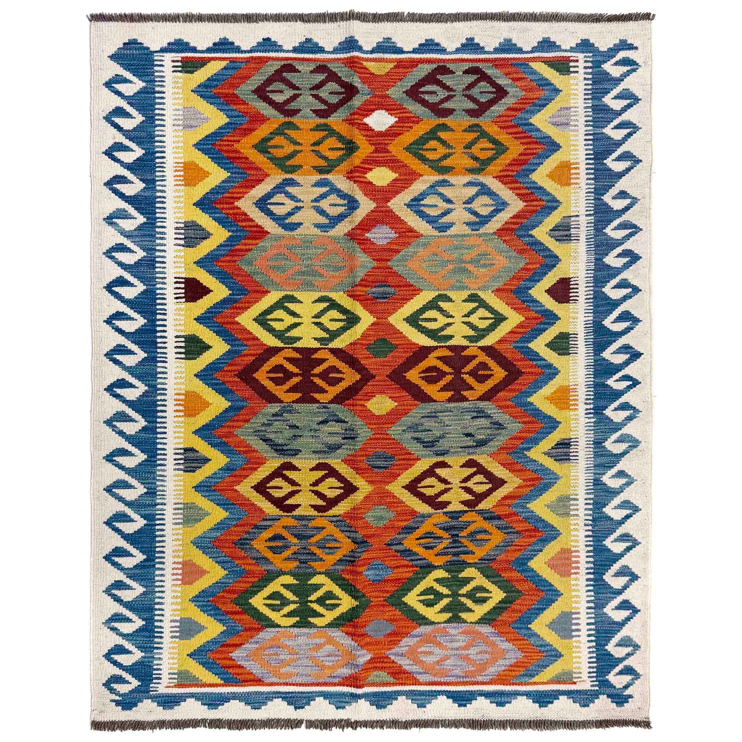 Handmade Vegetable Kelim 4' 2" x 5' 11" (ft) - No. R39892