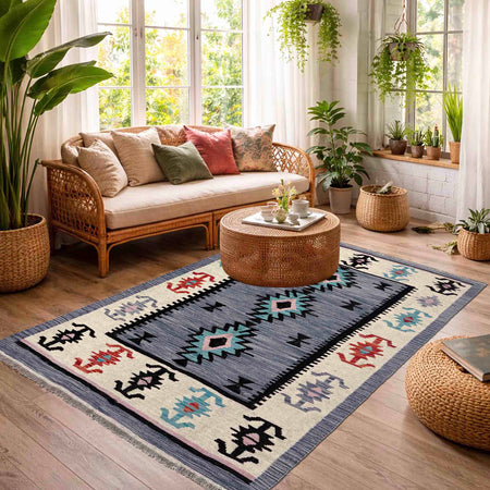 Handmade Vegetable Kilim 4' 2" x 6' 0" (ft) - No. R39893