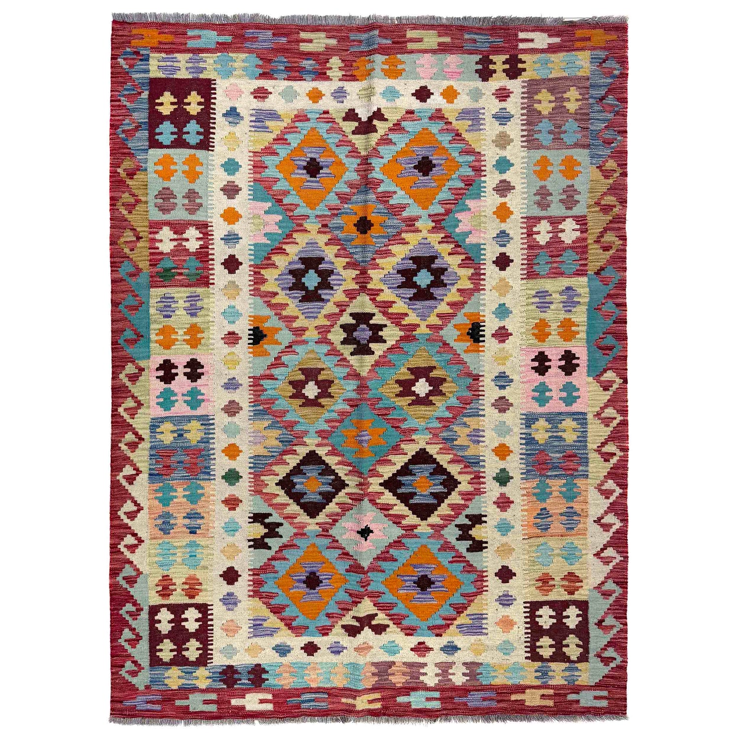 Handmade Vegetable Kilim 5' 3" x 6' 8" (ft) - No. R39896