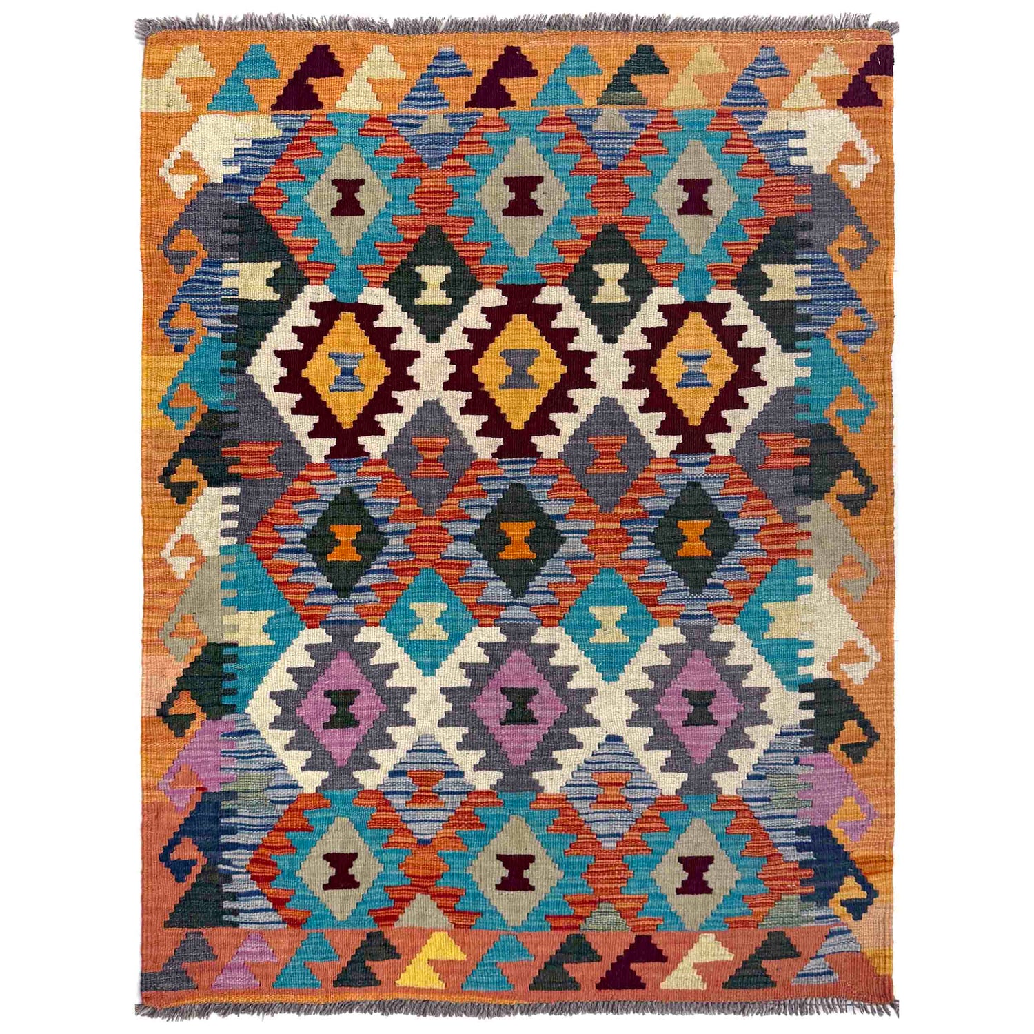 Handmade Vegetable Kilim 3' 8" x 5' 2" (ft) - No. R39900