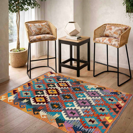 Handmade Vegetable Kilim 3' 8" x 5' 2" (ft) - No. R39900