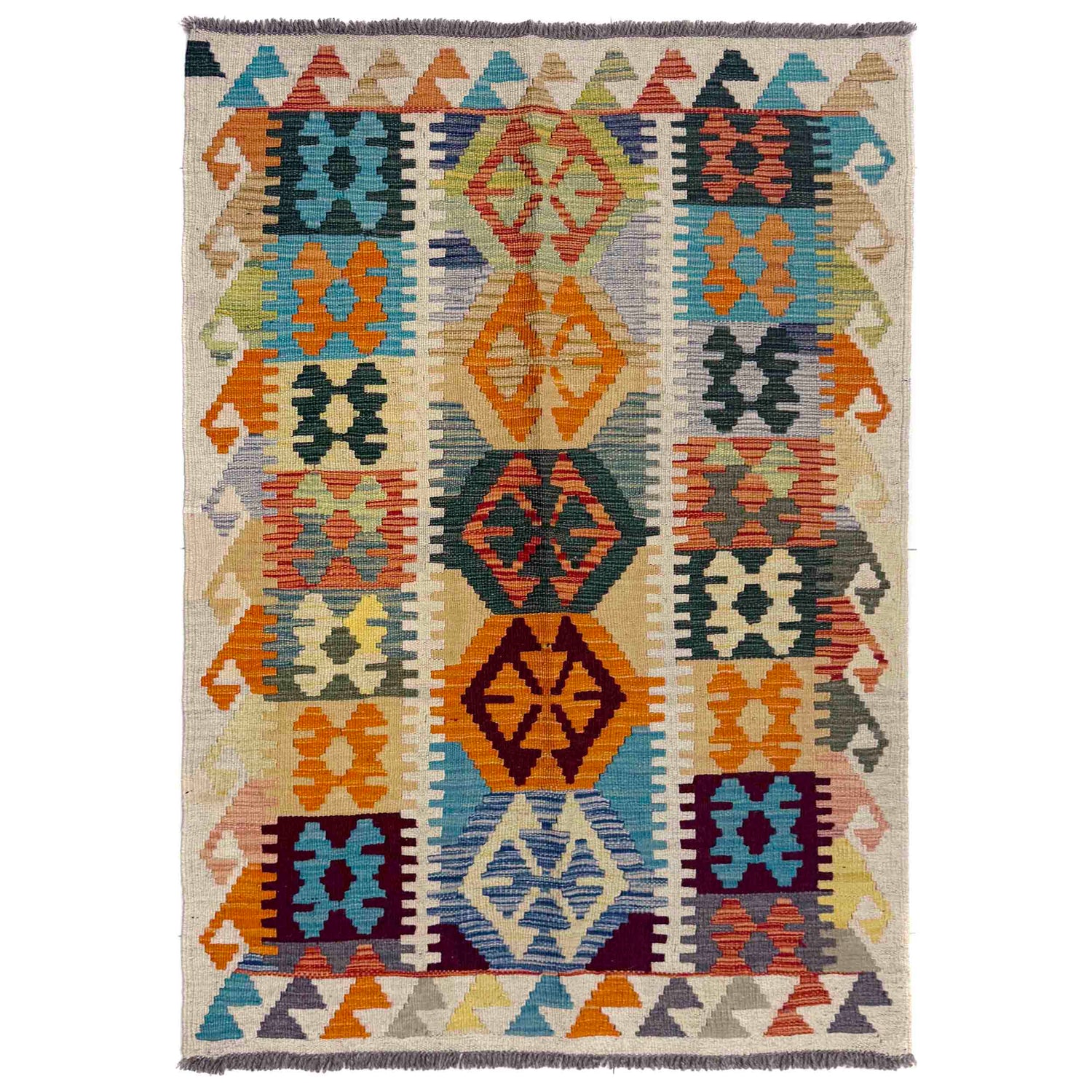 Handmade Vegetable Kilim 3' 7" x 5' 2" (ft) - No. R39901