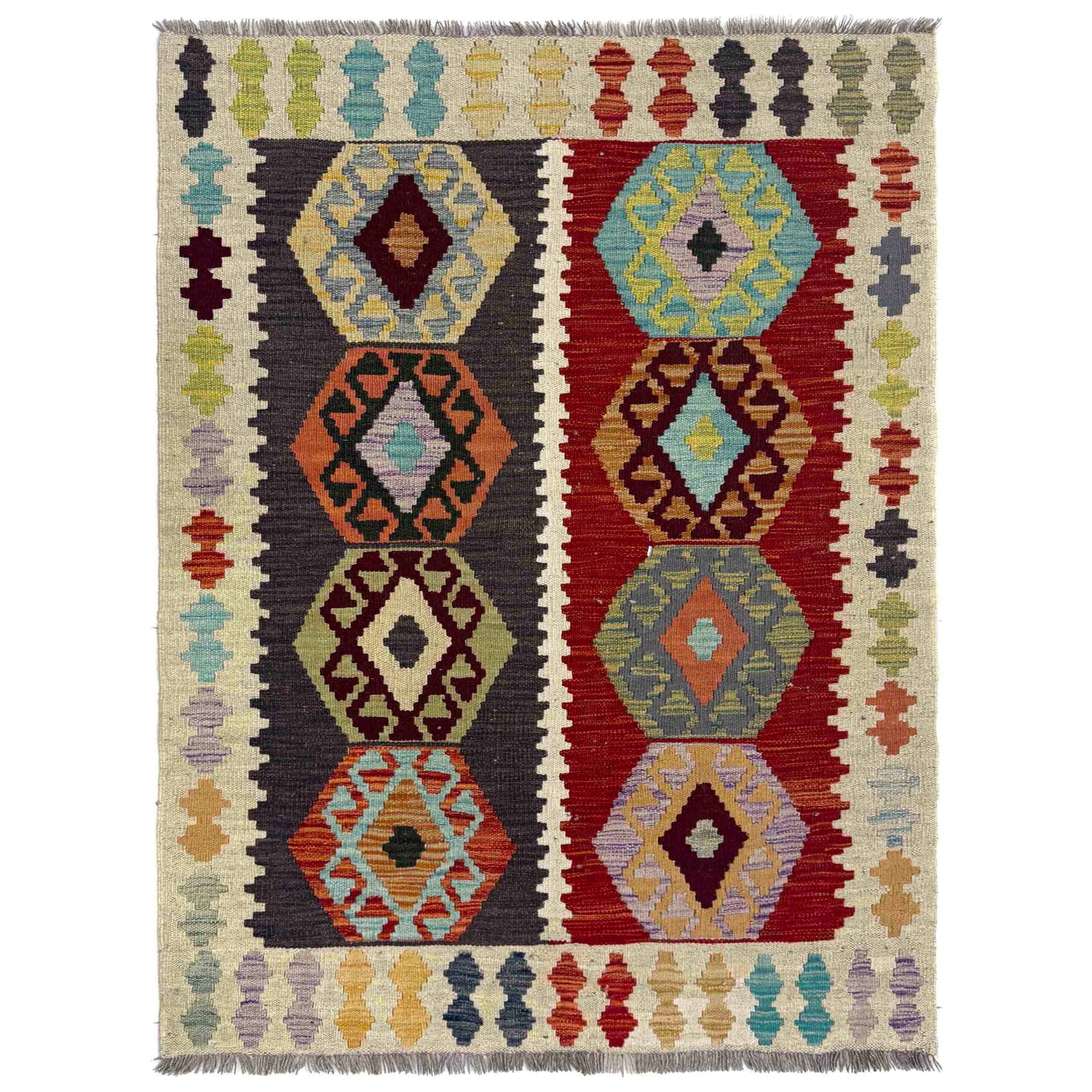 Handmade Vegetable Kelim 3' 6" x 5' 1" (ft) - No. R39905