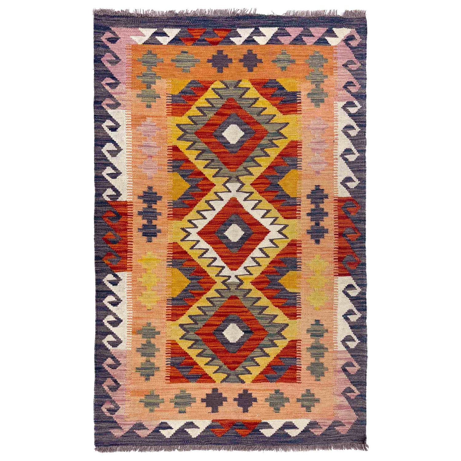 Handmade Vegetable Kelim 3' 3" x 5' 1" (ft) - No. R39906