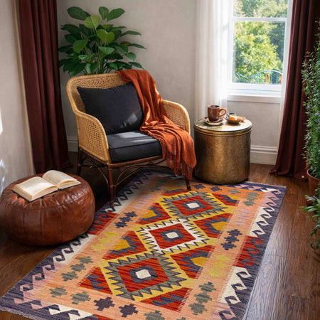 Handmade Vegetable Kelim 3' 3" x 5' 1" (ft) - No. R39906