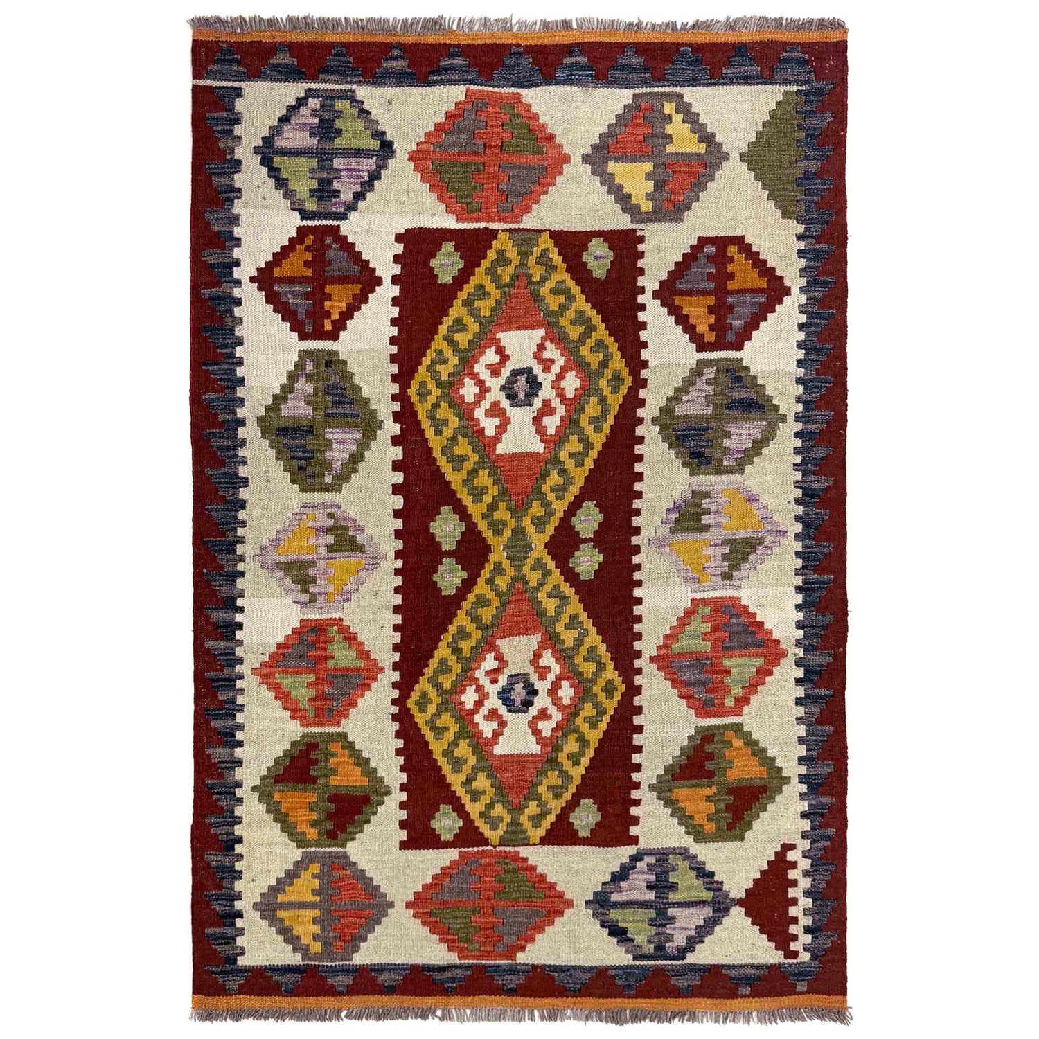 Handmade Vegetable Kilim 3' 5" x 5' 0" (ft) - No. R39907