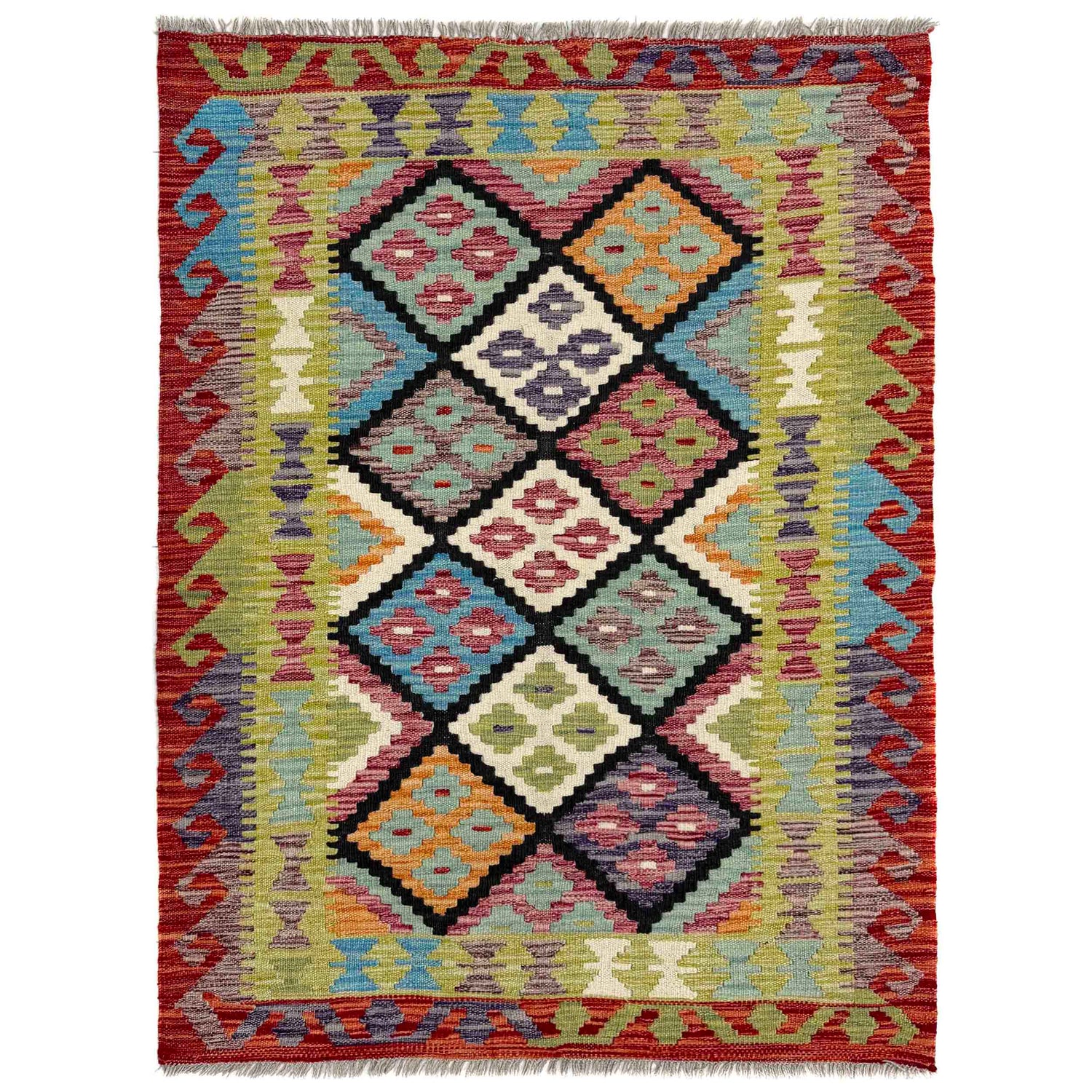 Handmade Vegetable Kilim 3' 6" x 5' 1" (ft) - No. R40044