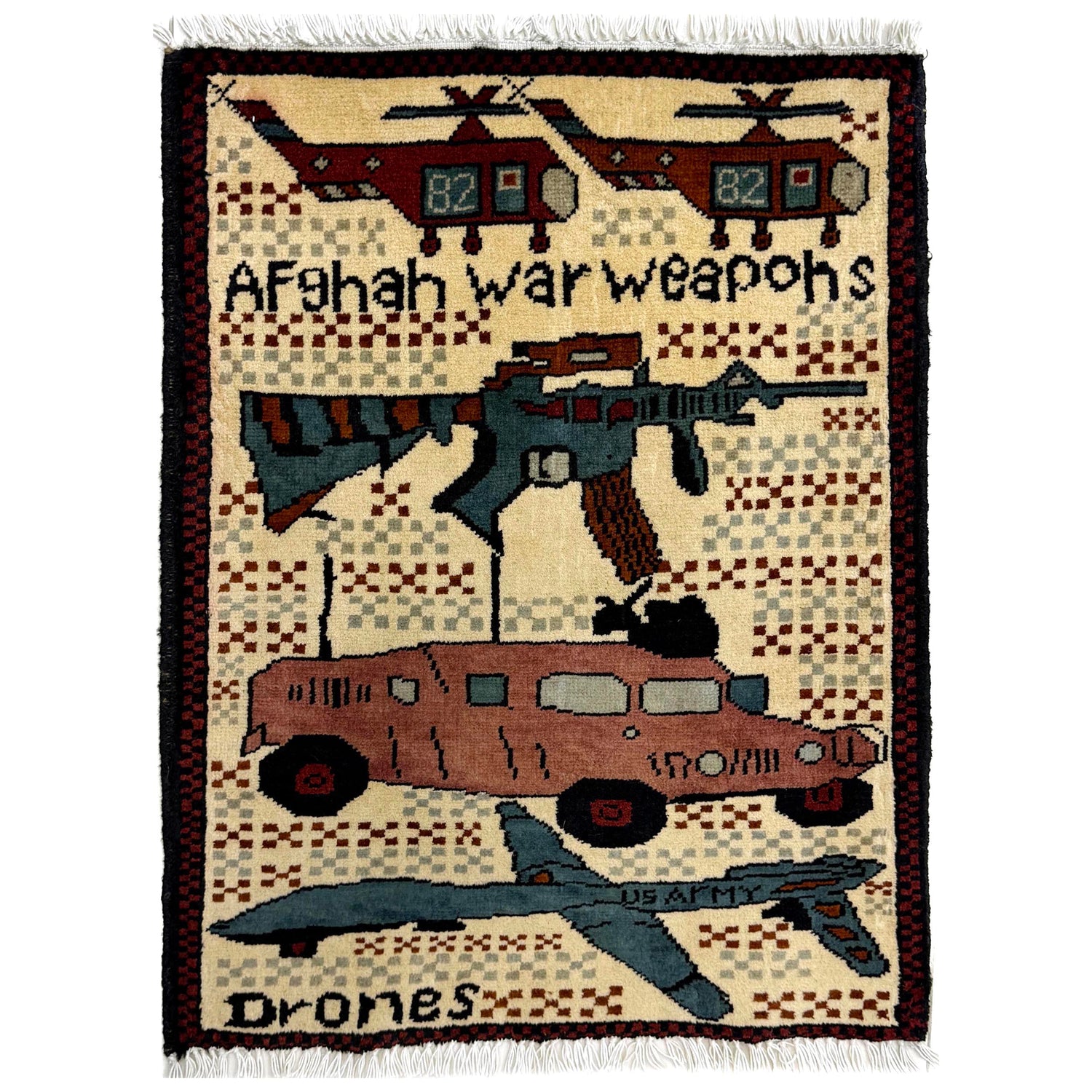 Handmade War Rug 1' 11" x 2' 6" (ft) - No. R40047