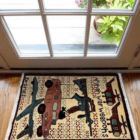 Handmade War Rug 1' 11" x 2' 6" (ft) - No. R40047