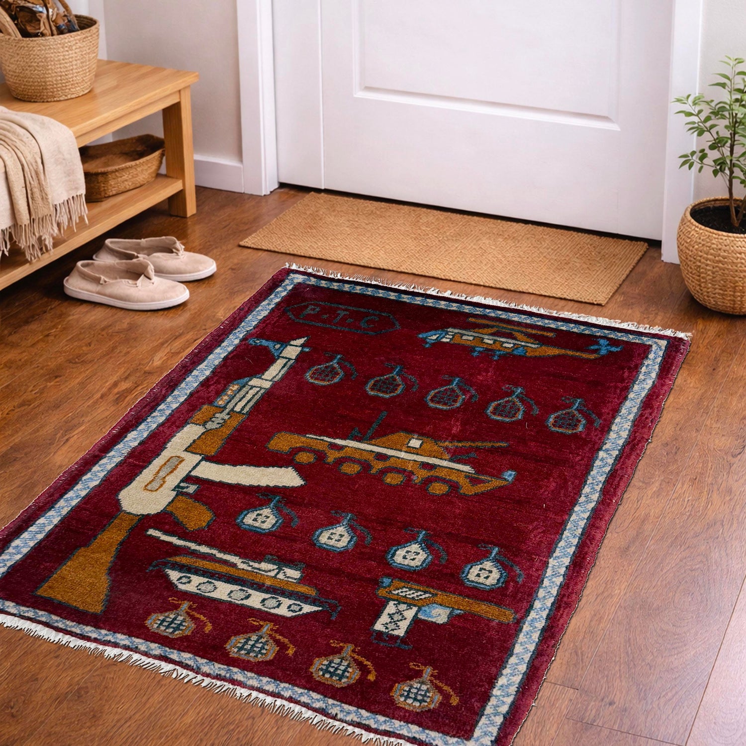 Hand Knotted War Rug 2' 0" x 2' 7" (ft) - No. R40048