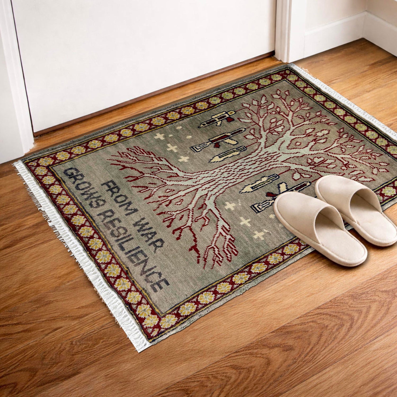 Hand Knotted War Rug 2' 0" x 2' 7" (ft) - No. R40050