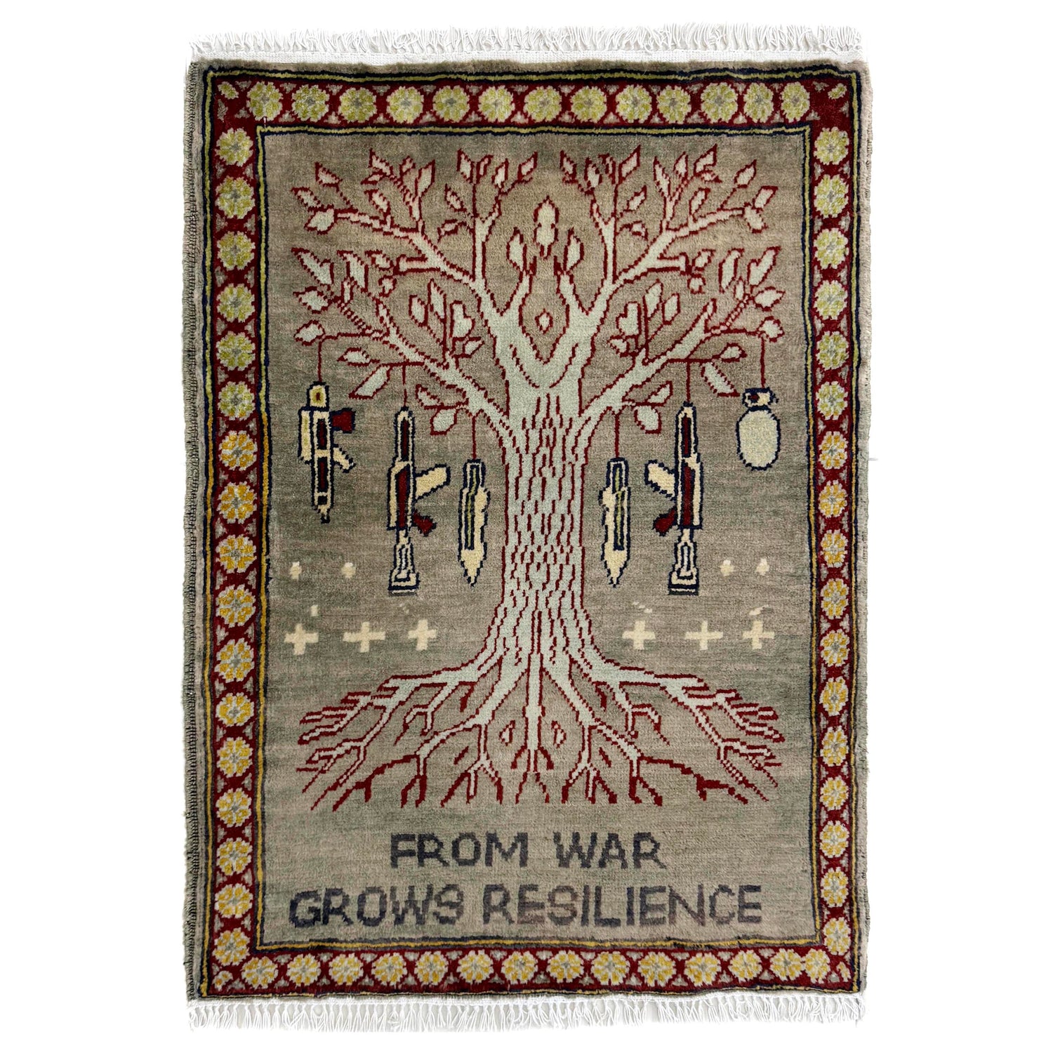 Hand Knotted War Rug 2' 0" x 2' 7" (ft) - No. R40050