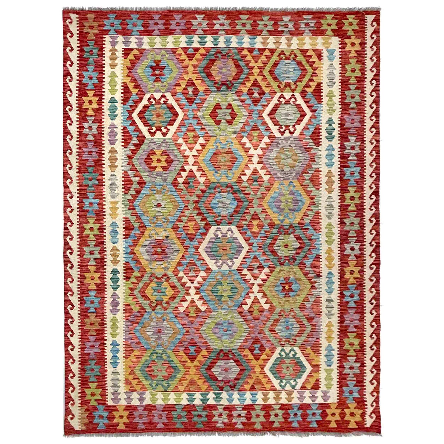 Handmade Vegetable Kelim 6' 9" x 9' 10" (ft) - No. R40053