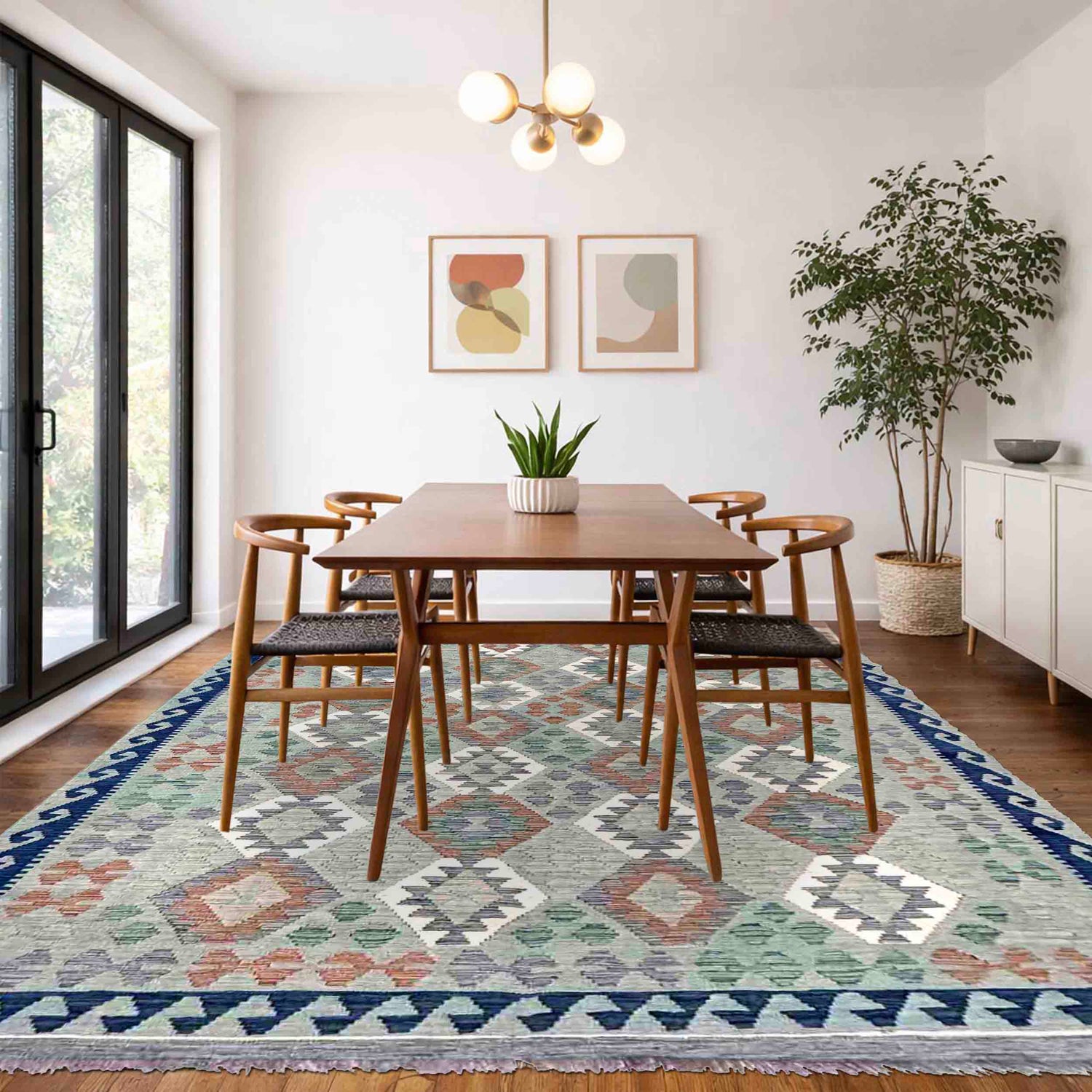 Handmade Vegetable Kilim 6' 9" x 9' 5" (ft) - No. R40055