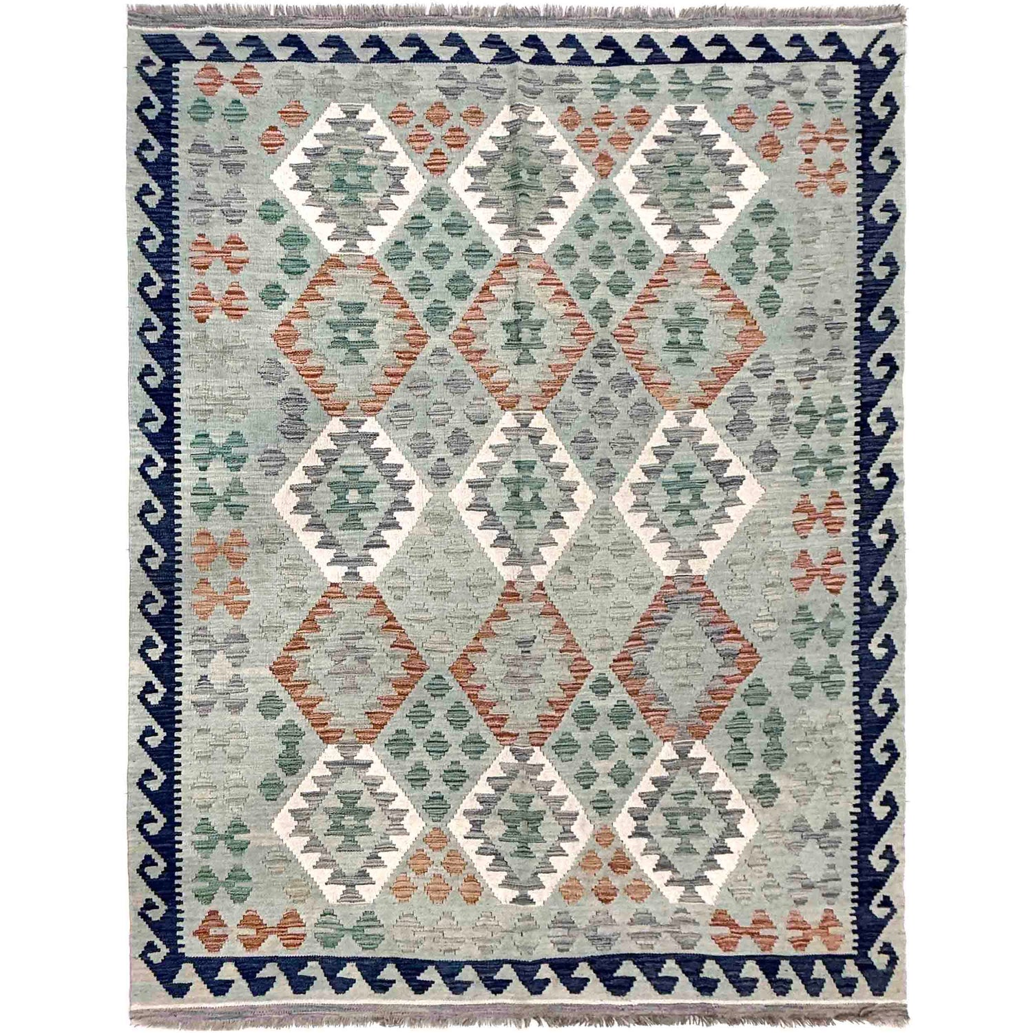 Handmade Vegetable Kilim 5' 11" x 8' 2" (ft) - No. R40056