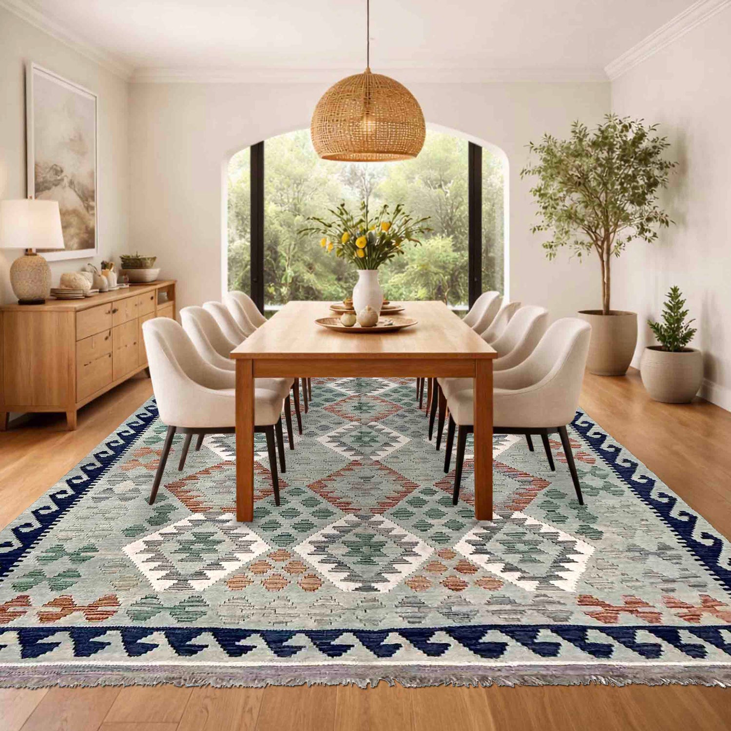 Handmade Vegetable Kilim 5' 11" x 8' 2" (ft) - No. R40056