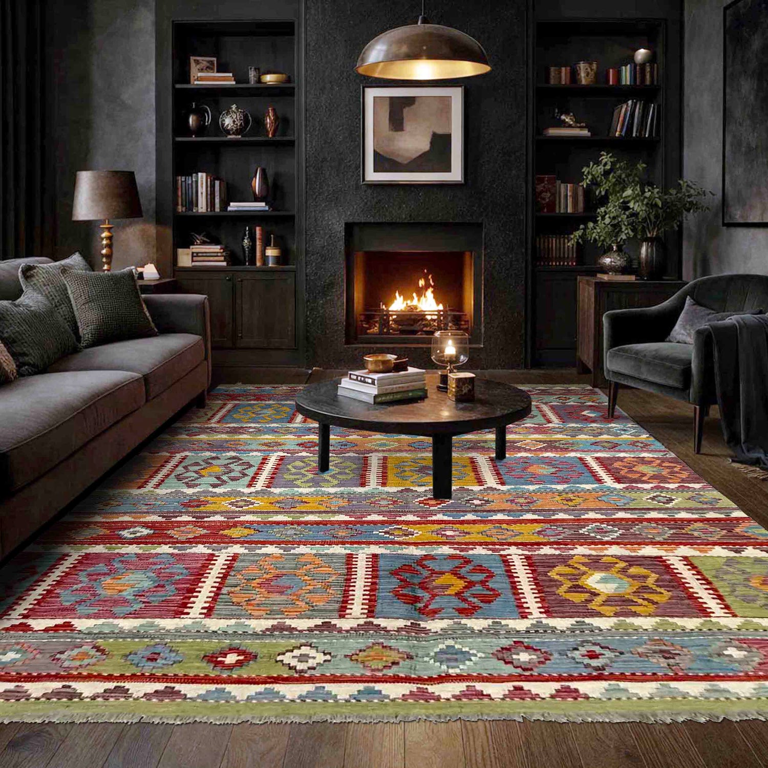 Handmade Vegetable Kilim 5' 8" x 8' 0" (ft) - No. R40057