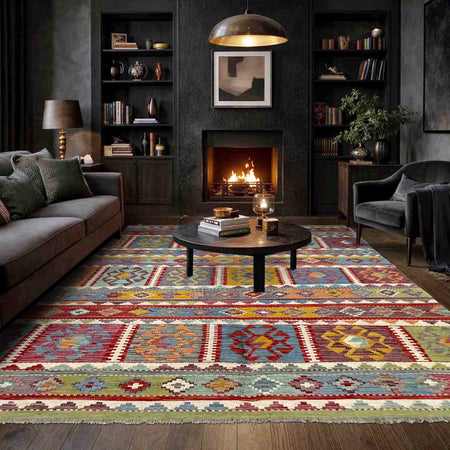Handmade Vegetable Kilim 5' 8" x 8' 0" (ft) - No. R40057