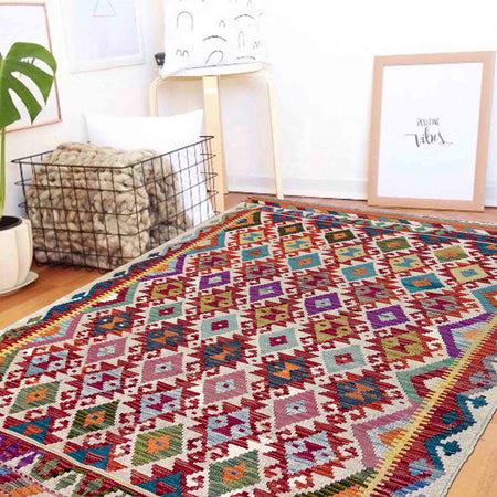 Handmade Vegetable Kelim 4' 2" x 6' 5" (ft) - No. R40059