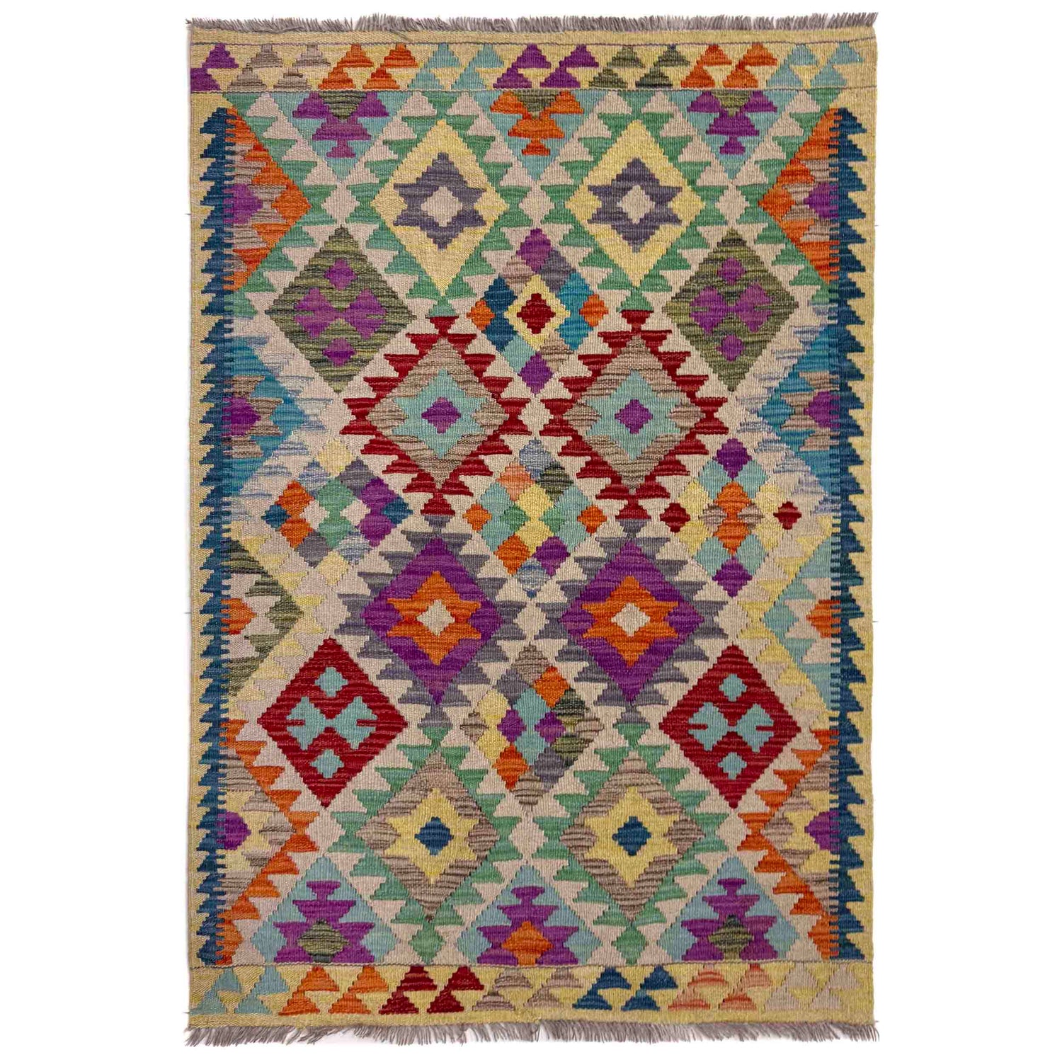 Handmade Vegetable Kilim 3' 4" x 4' 10" (ft) - No. R40061