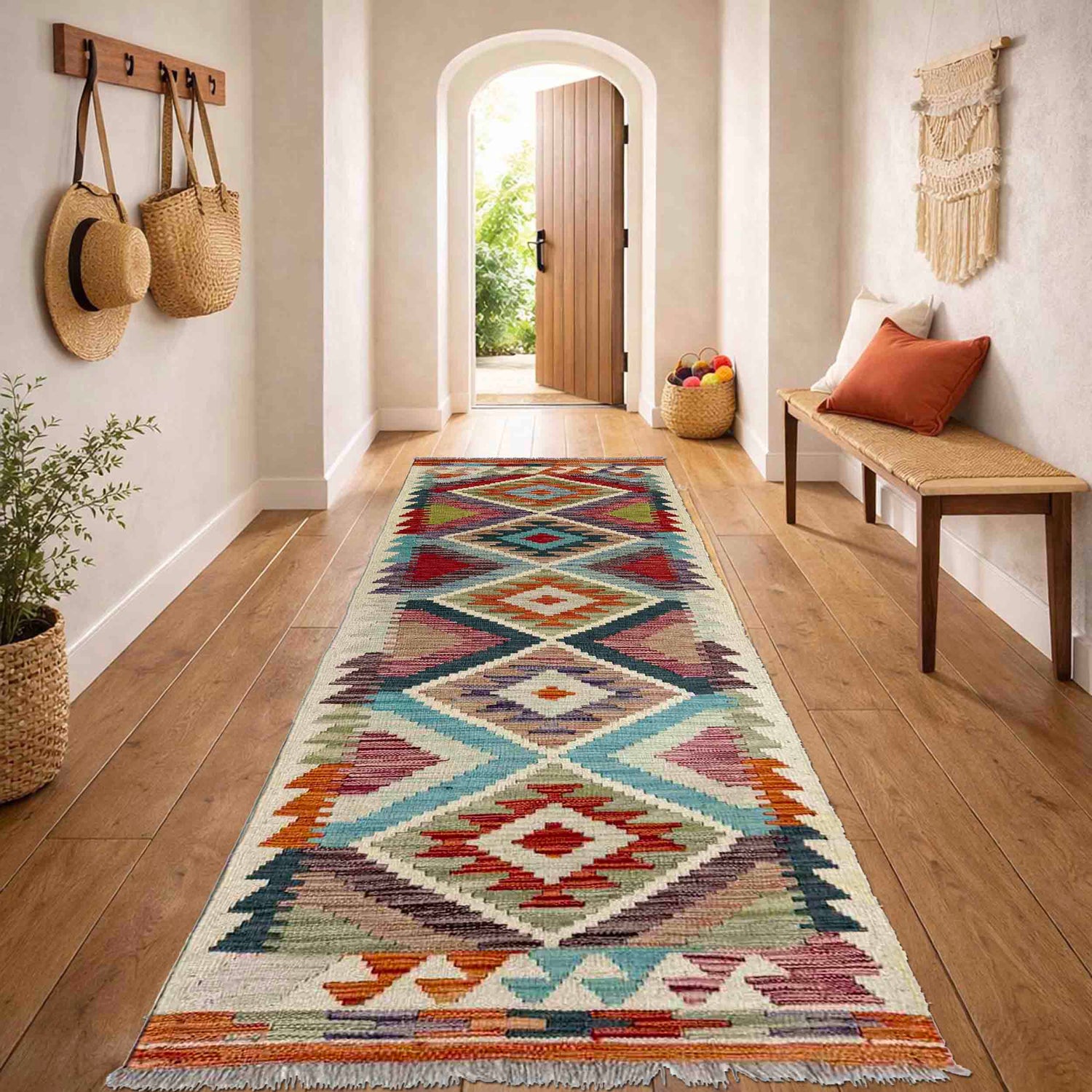 Vegetable Kilim Runner 2' 1" x 6' 7" (ft)- No. R40065