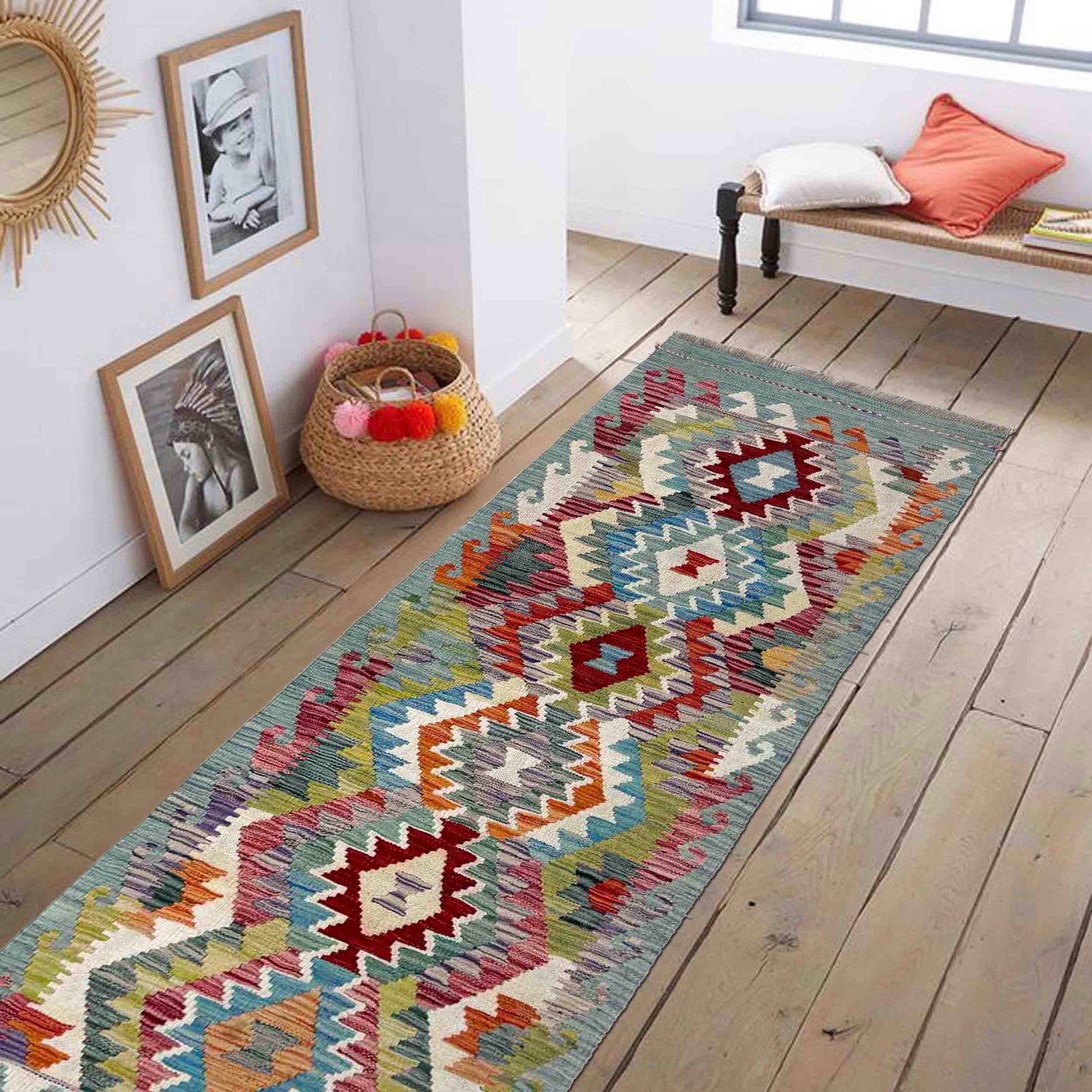 Vegetable Kilim Runner 2' 1" x 6' 5" (ft)- No. R40066