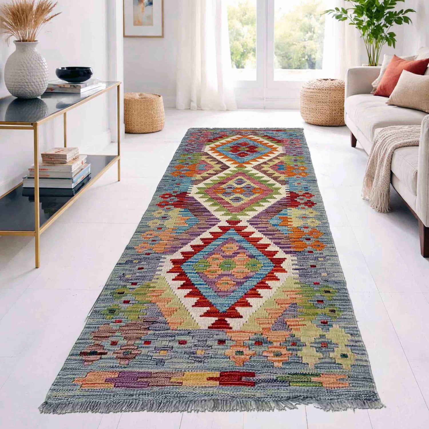 Vegetable Kilim Runner 2' 0" x 6' 9" (ft)- No. R40067