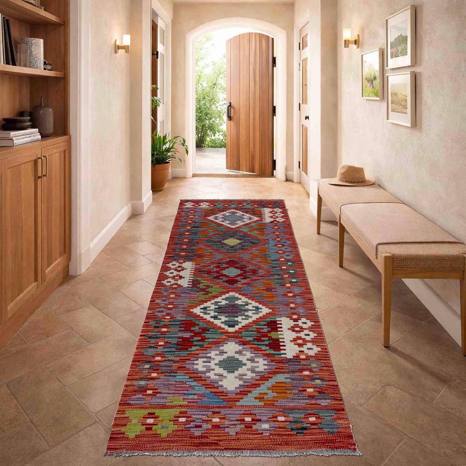 Vegetable Kilim Runner 1' 11" x 6' 5" (ft)- No. R40070