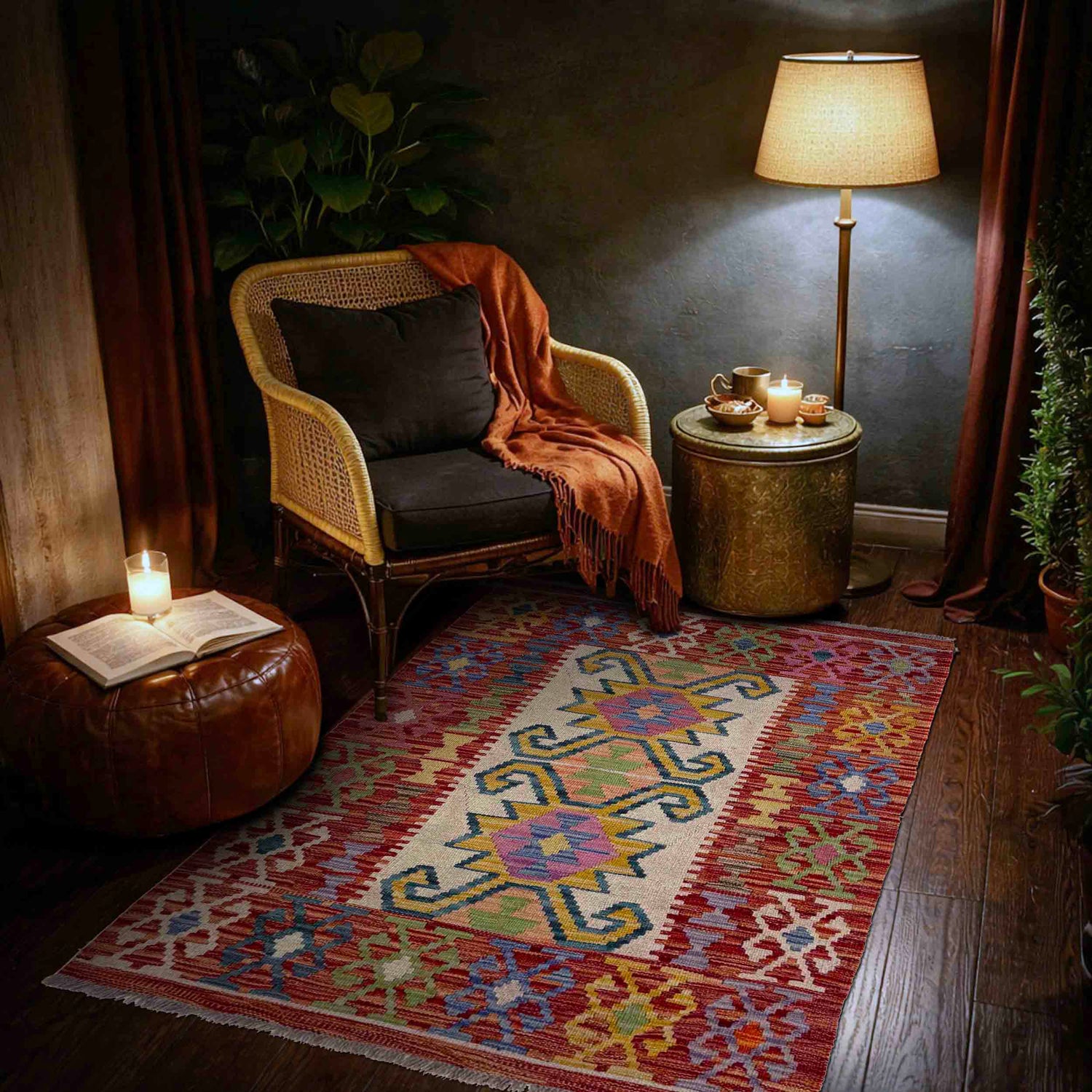 Handmade Vegetable Kelim 2' 9" x 4' 2" (ft) - No. R40078