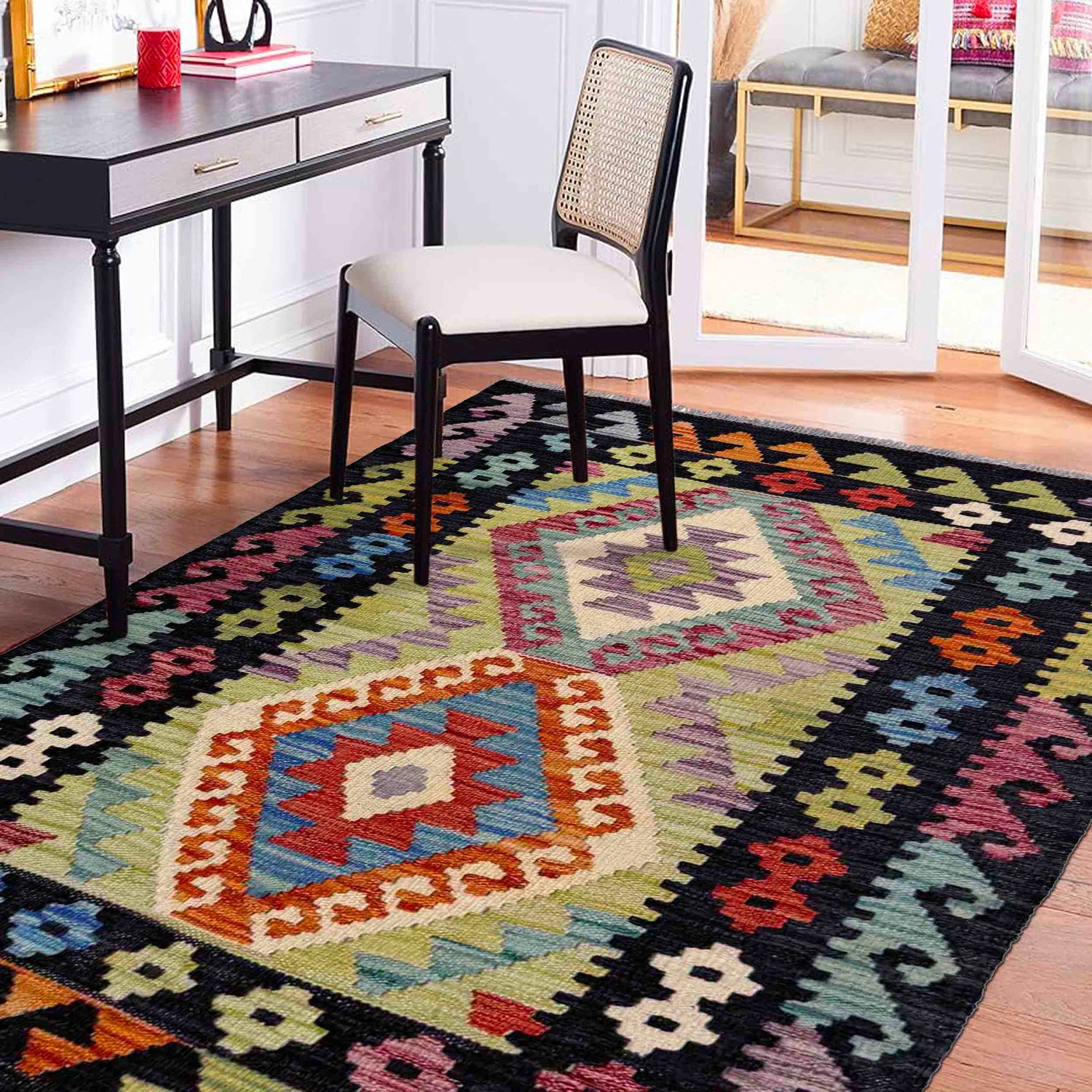 Handmade Vegetable Kilim 2' 9" x 3' 11" (ft) - No. R40081