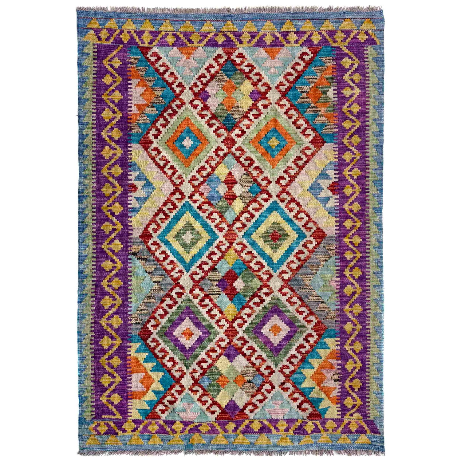 Handmade Vegetable Kilim 3' 5" x 4' 10" (ft) - No. R40085