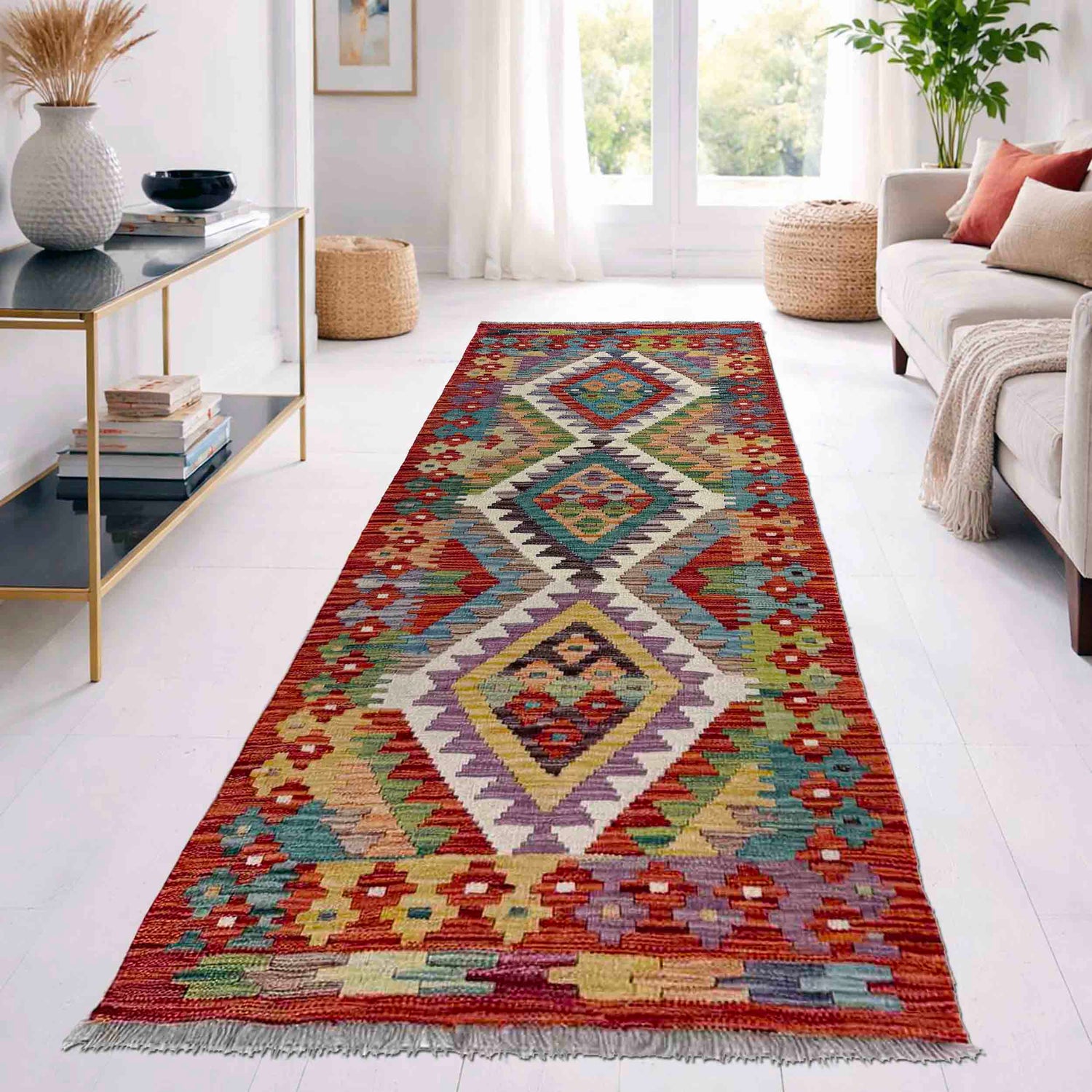 Vegetable Kelim Runner 2' 3" x 6' 6" (ft)- No. R40087