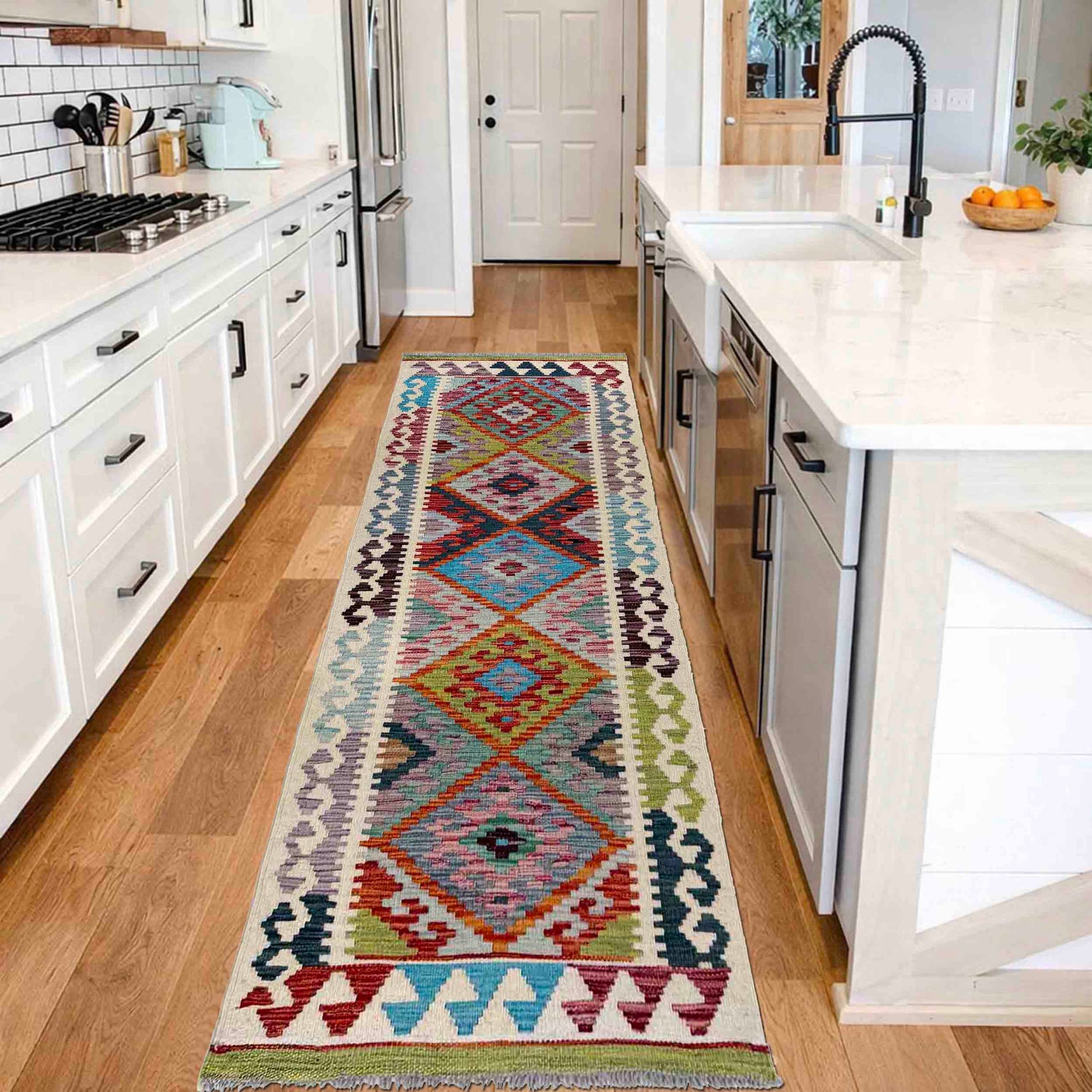 Vegetable Kelim Runner 2' 4" x 6' 8" (ft)- No. R40088