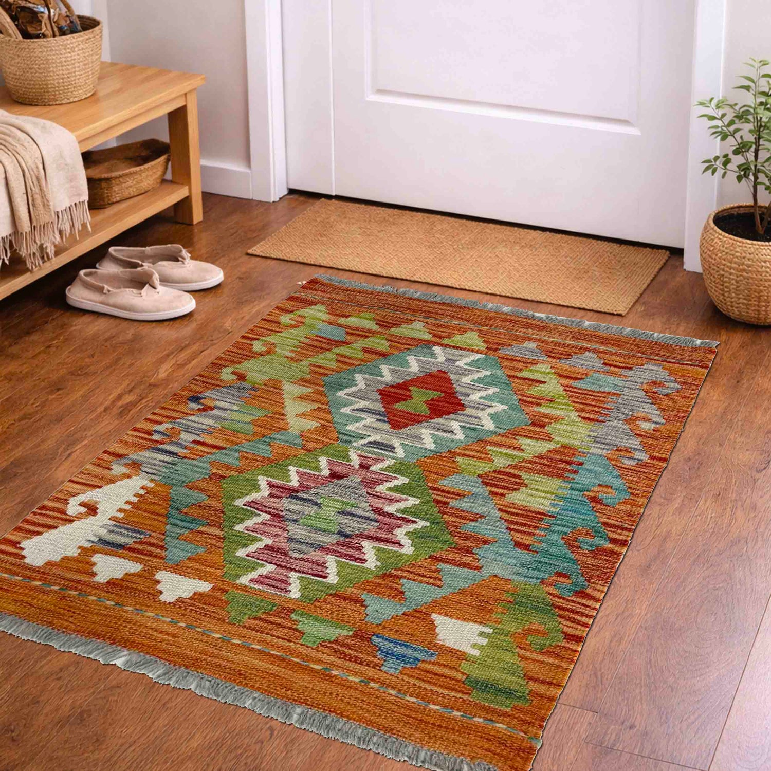 Handmade Vegetable Kelim 2' 0" x 2' 7" (ft) - No. R40101