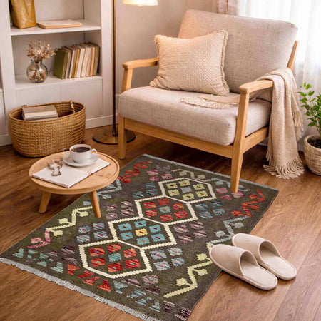 Handmade Vegetable Kelim 2' 2" x 2' 11" (ft) - No. R40105