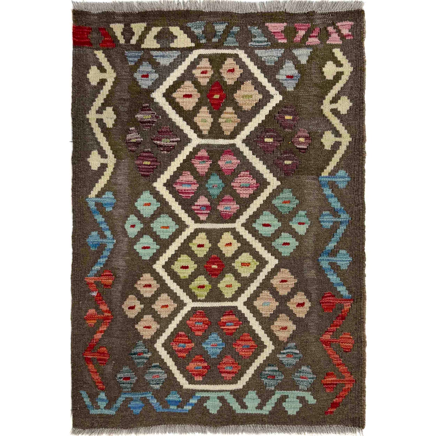 Handmade Vegetable Kelim 2' 3" x 2' 11" (ft) - No. R40108