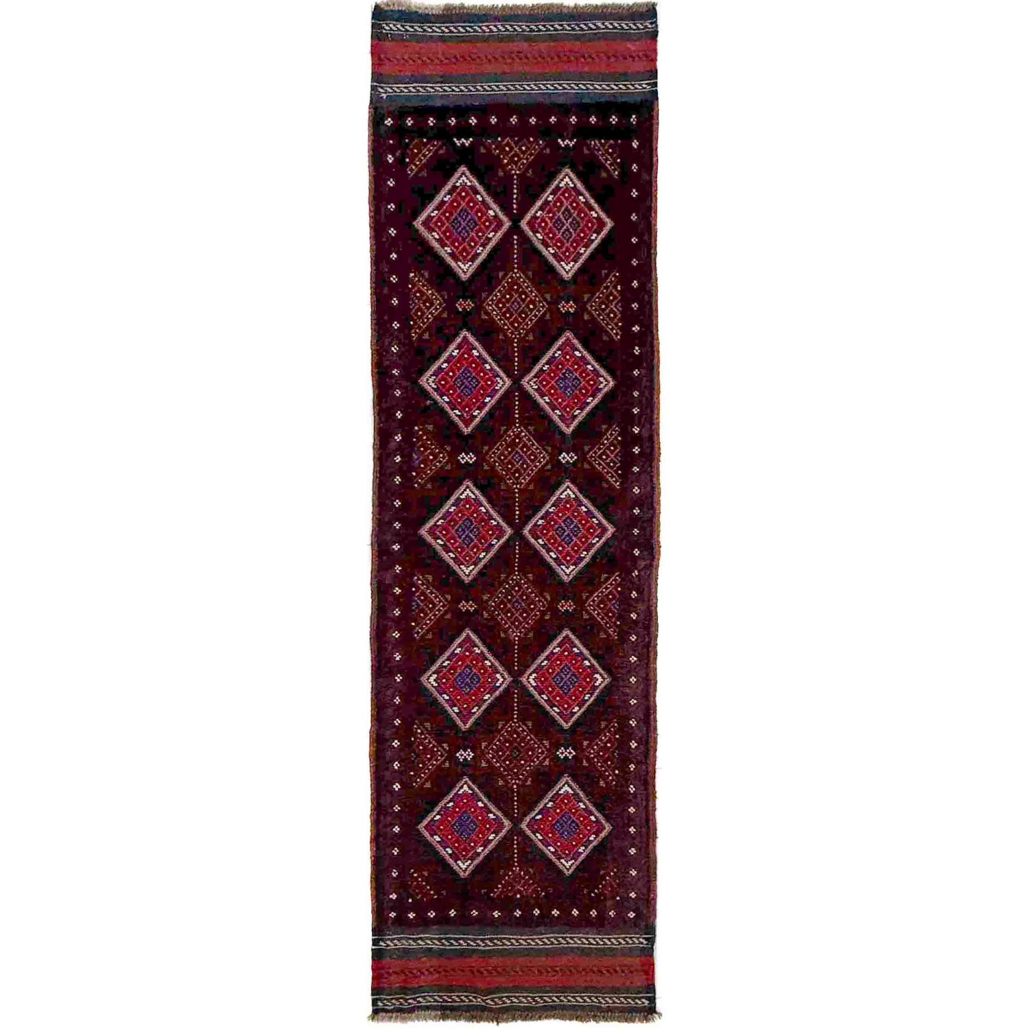 Red Color Mashwani Short Runner 2' 0" x 8' 2" (ft) - No. R40161