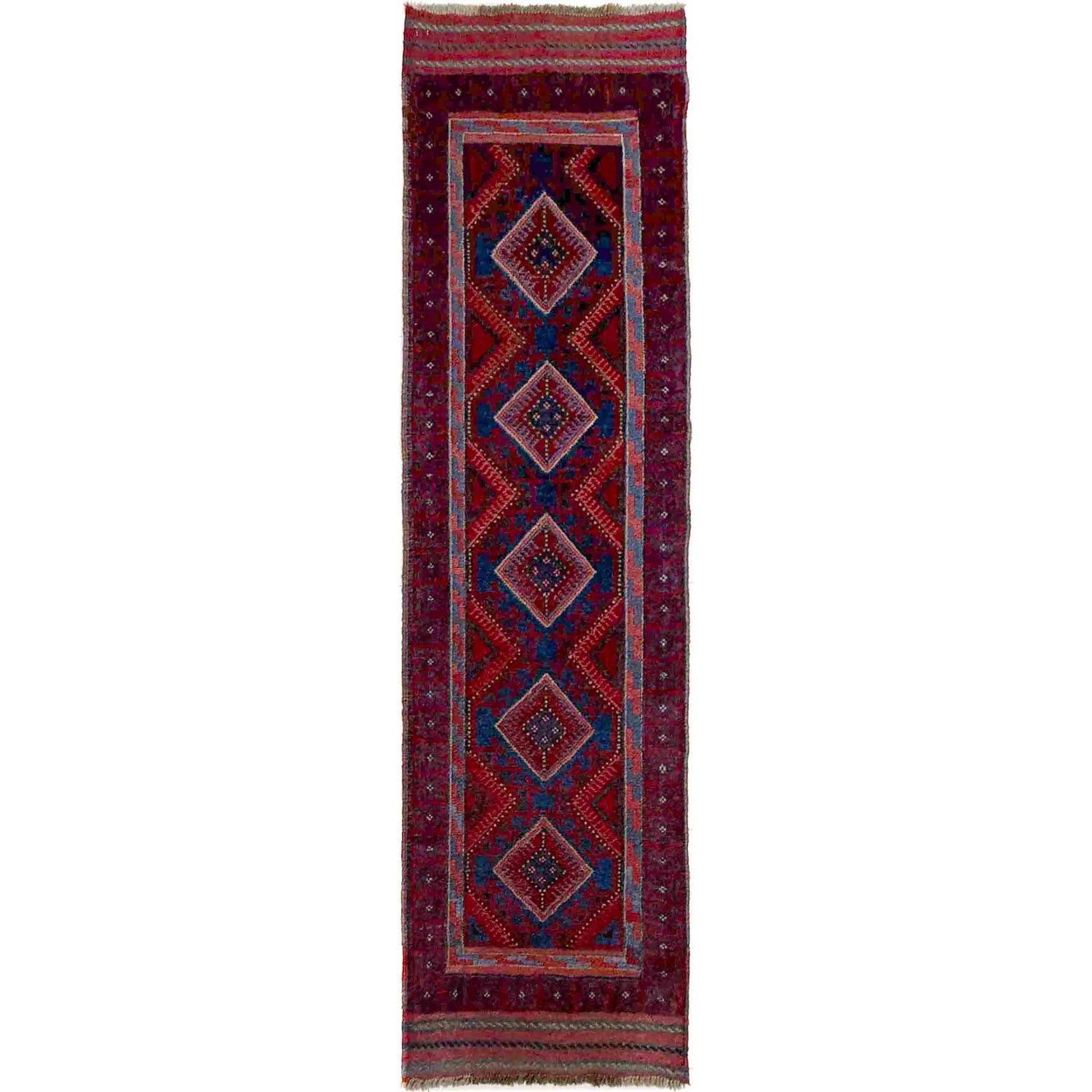 Red Mashwani Short Runner 2' 3" x 8' 5" (ft) - No. R40166
