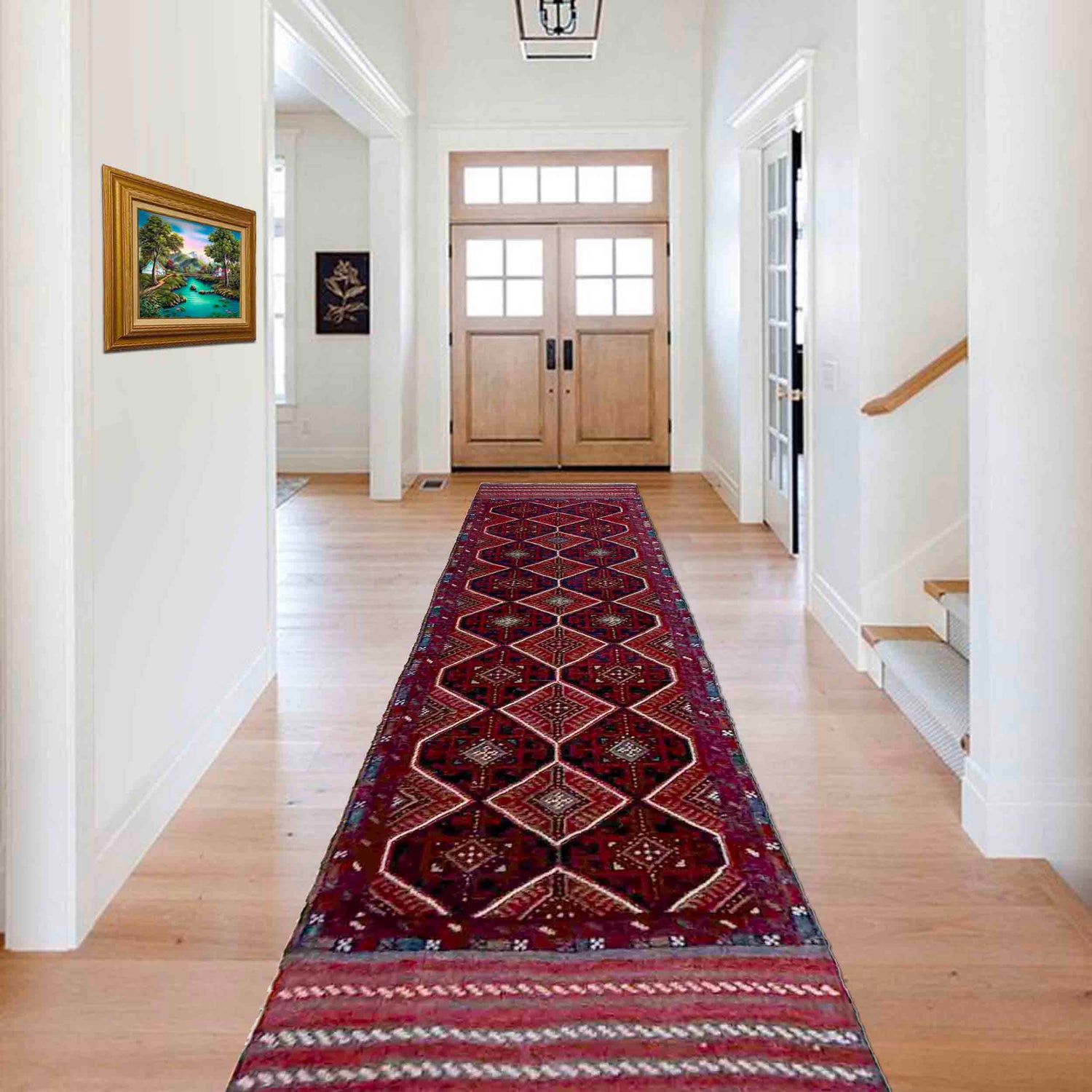 Red Color Mashwani Short Runner 2' 2" x 8' 7" (ft) - No. R40173