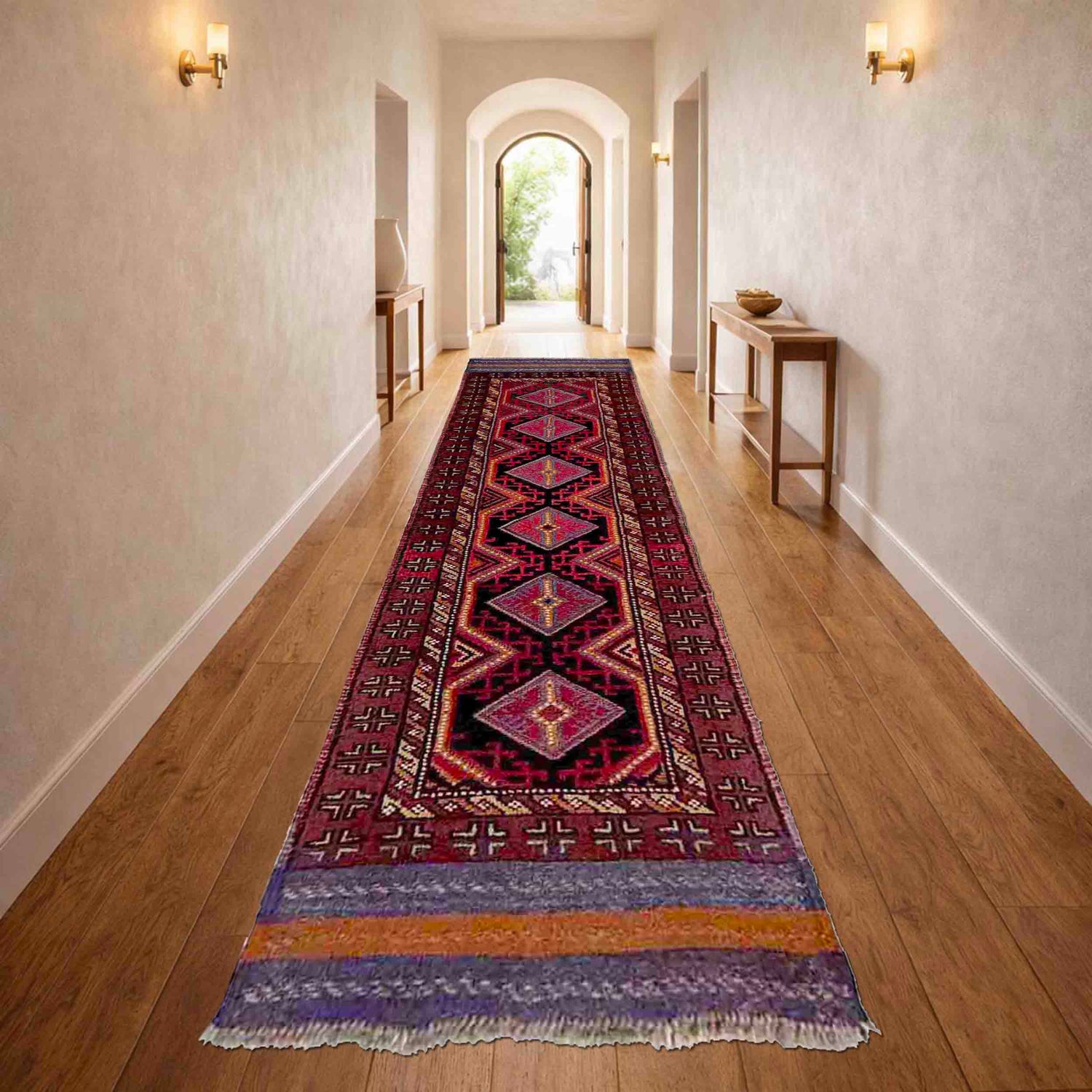 Multi Color Mashwani Short Runner 1' 11" x 8' 3" (ft) - No. R40175