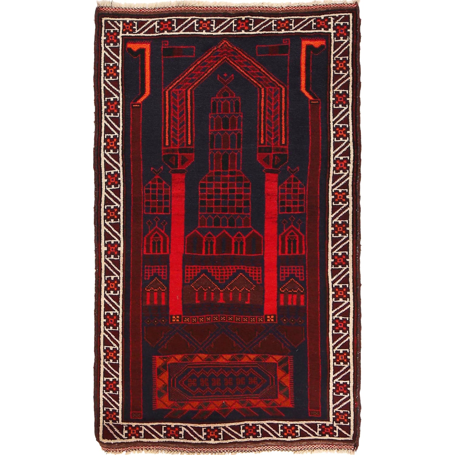 Small Prayer Rug 2' 9" x 5' 0" (ft) - No. W15507