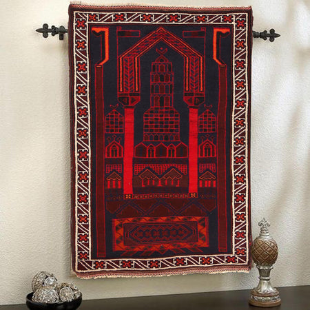 Small Prayer Rug 2' 9" x 5' 0" (ft) - No. W15507