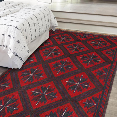 Hand Knotted Baluchi Rug 3' 3" x 4' 9" (ft) - No. W17030