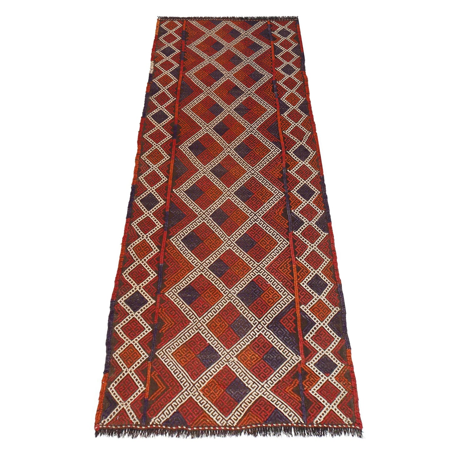 Multi Flat Weave Kilim Runner 2' 8" x 8' 5" (ft) - No. W17121